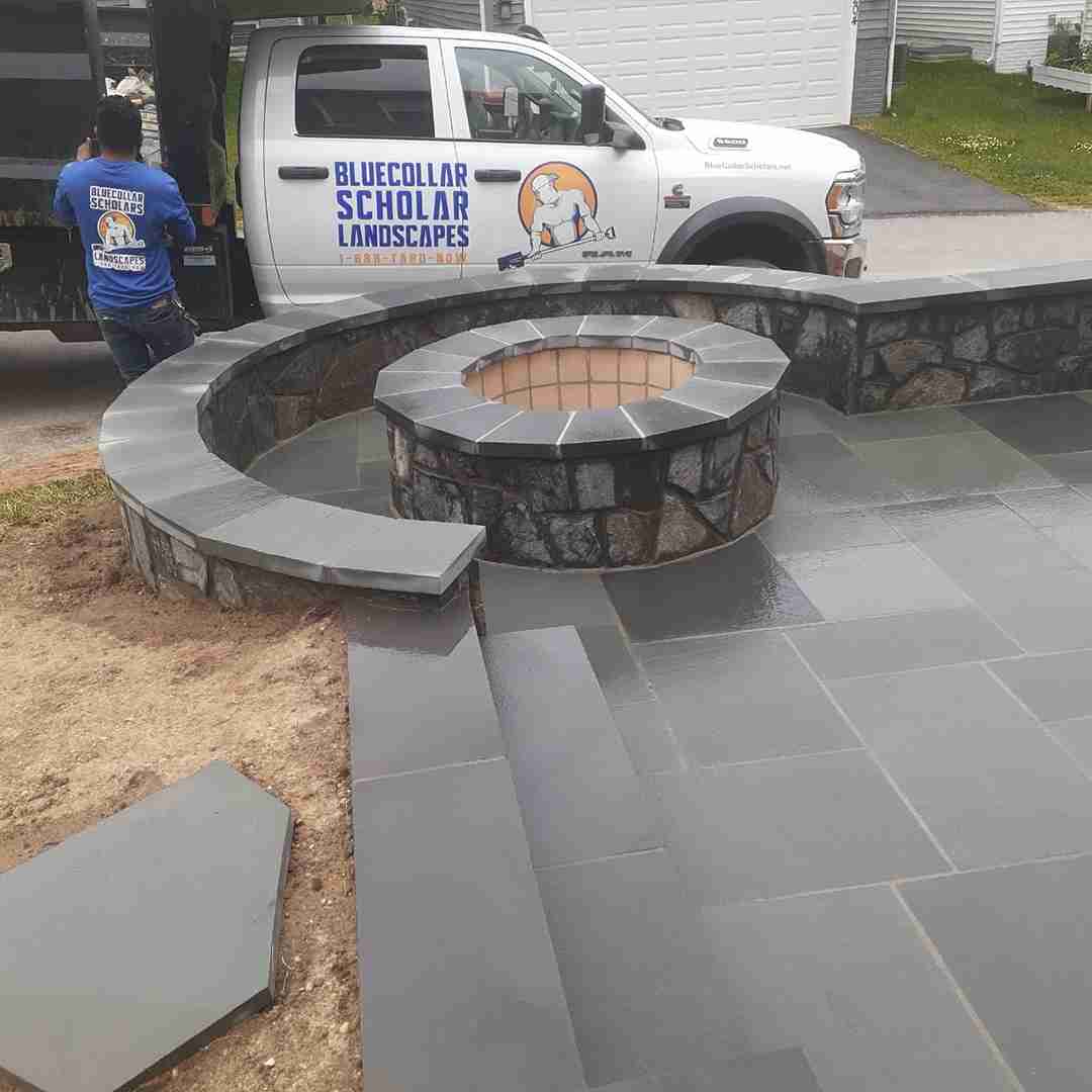 custom fireplace patio and bbq
