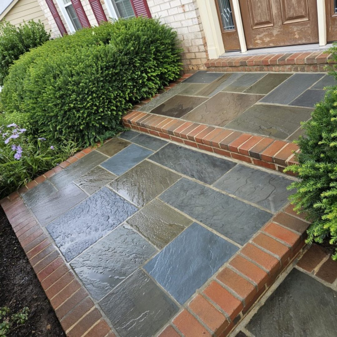 Stone walkway and steps.