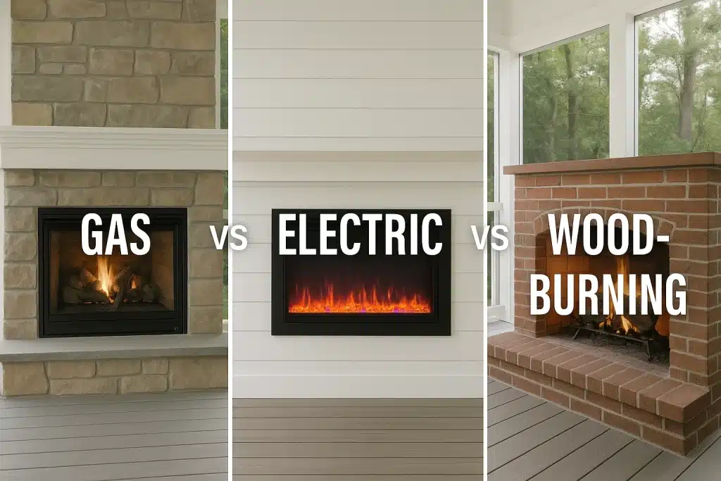 Comparison of gas vs electric vs wood-burning fireplaces