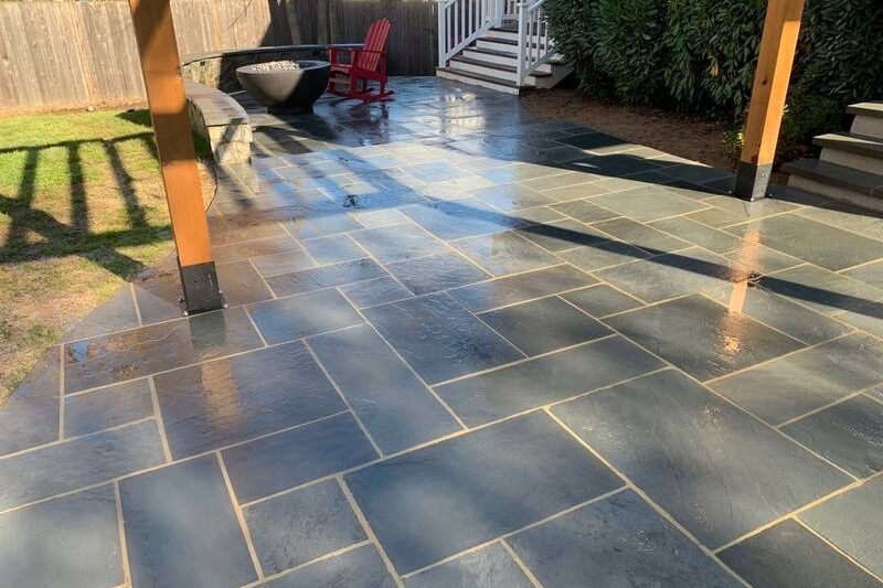 Finished Natural Stone Paver Patio