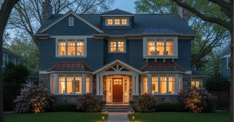 A bump out addition project on a gray home