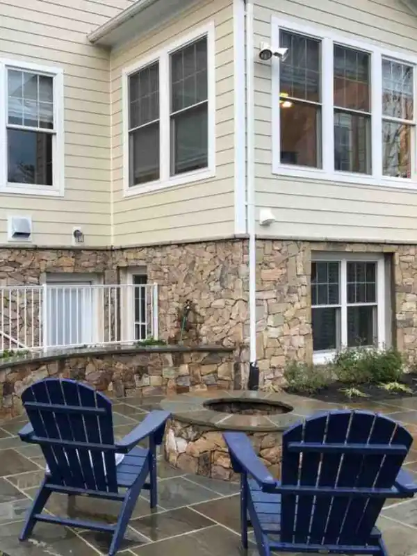 Patio and firepit built by hardscape contractors
