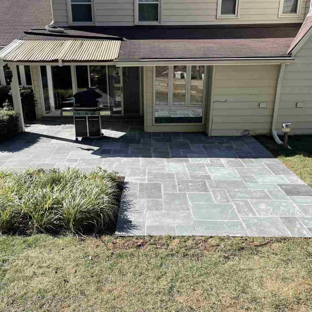 Outdoor patio combined with landscaping