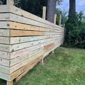 wooden fence installation