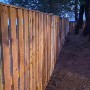wooden fence in the evening
