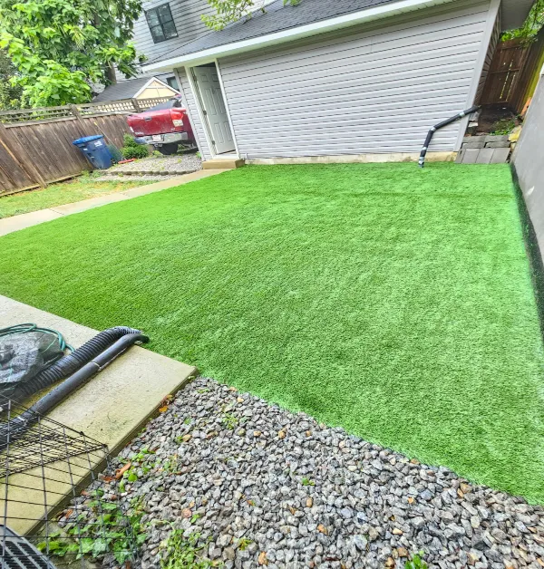 front view of the newly installed artificial turf in washington dc