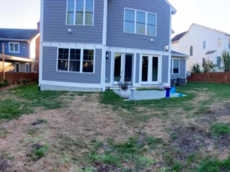 Backyard before patio construction in Kensington MD