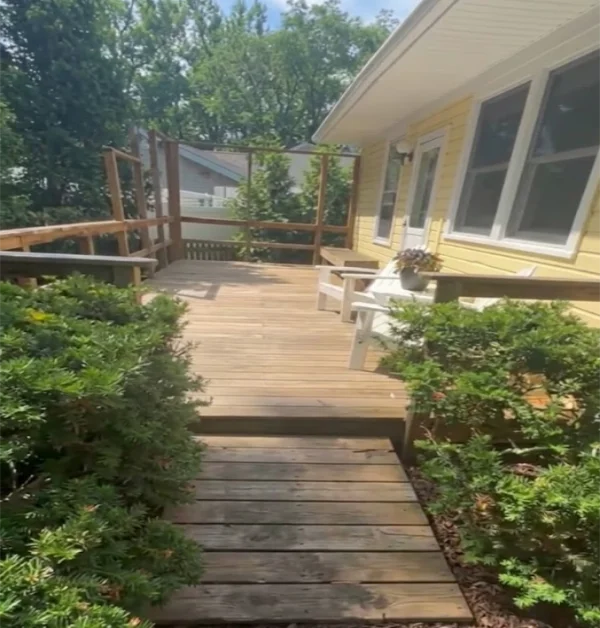 old wooden porch needing to be demolish