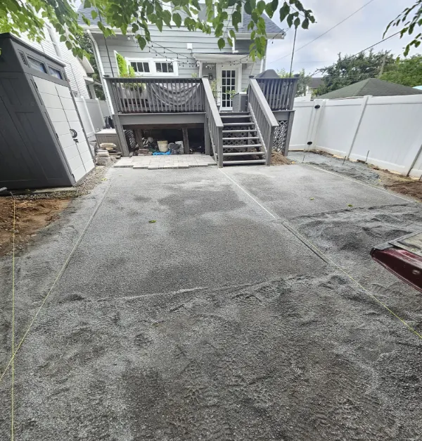 Prepped the patio with a compacted CR6 stone dust base