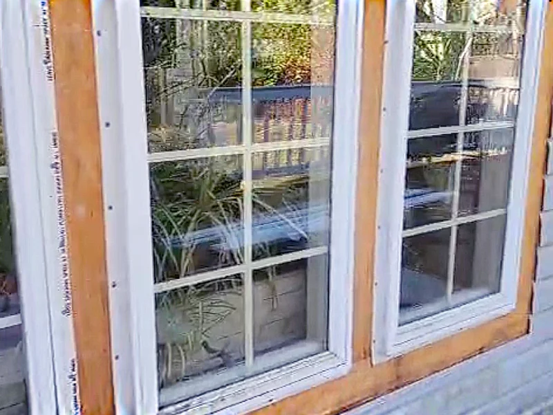 New sunroom trim installed before painting