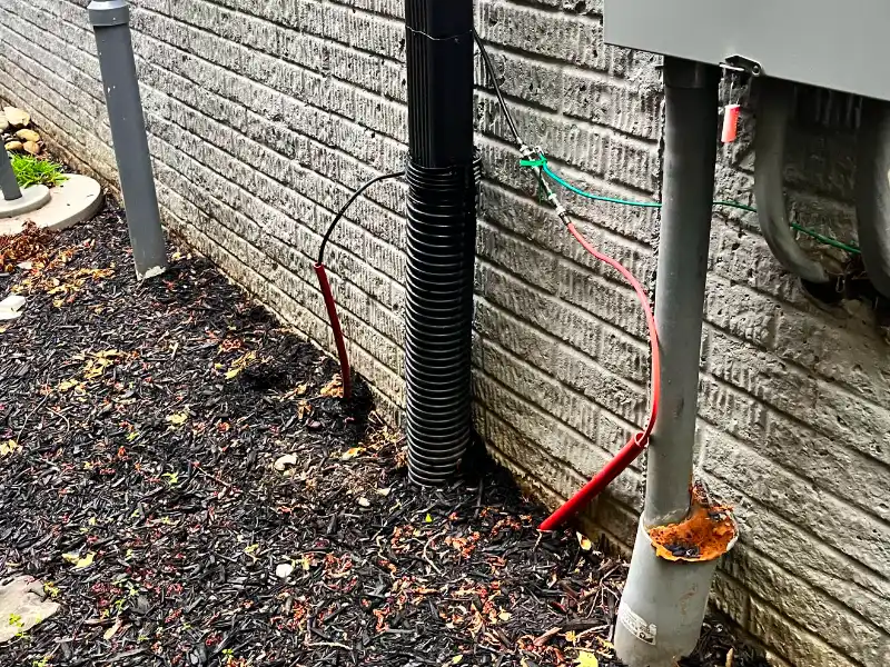 Old corrugated drain pipe before drainage replacement