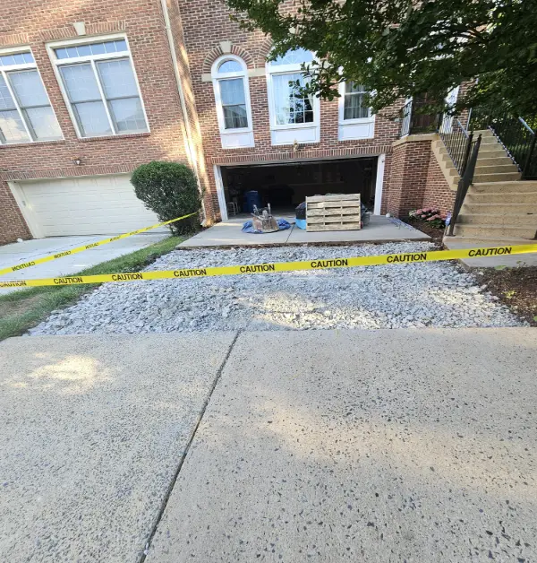 excavated the driveway panels for replacement
