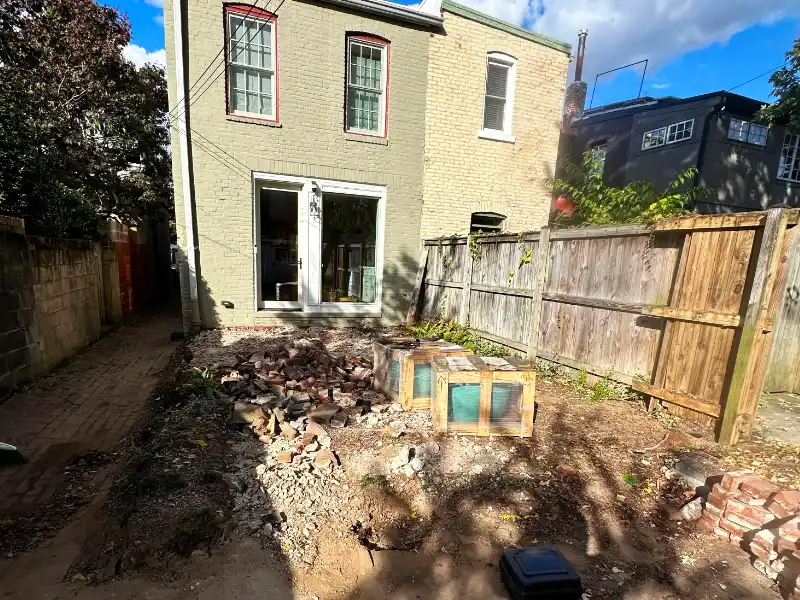 excavating rear dc property for patio