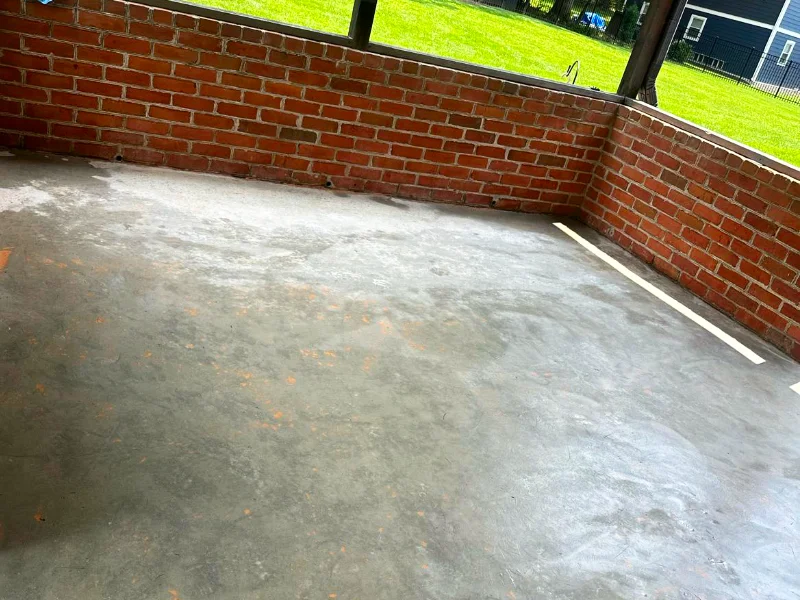 Resurfacing material used to level and smooth the existing concrete porch floor.