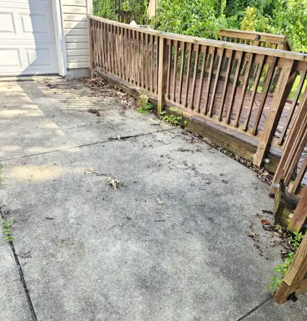 Rear driveway before drainage correction & Concrete replacement
