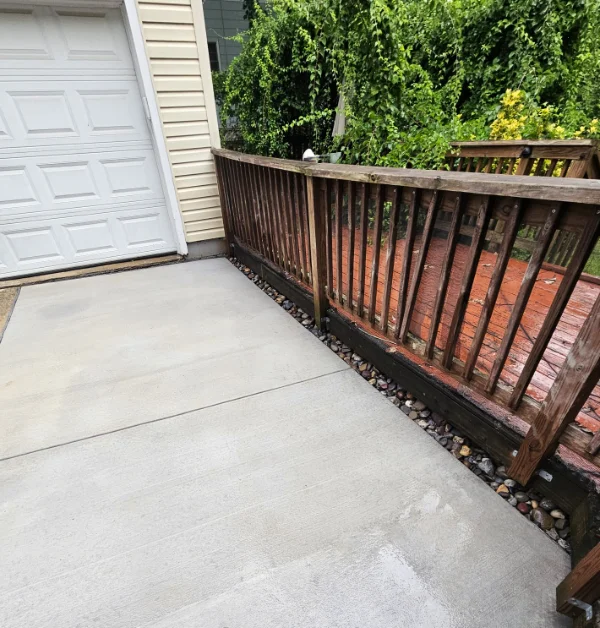 Completed rear driveway drainage correction & concrete replacement in College Park, MD